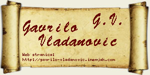 Gavrilo Vladanović vizit kartica